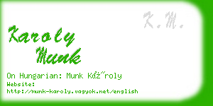 karoly munk business card